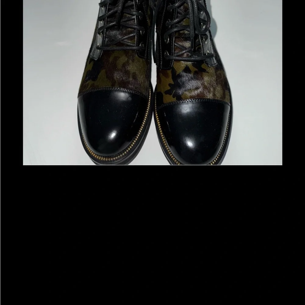 Ron White Weatherproof Green and Black Combat Boots NWT - Picture 7 of 8